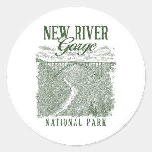 New River Gorge Nationalpark Reisen durch die Natu Runder Aufkleber