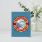 New River Gorge Nationalpark Retro Kompass Emblem Postkarte (Stehend Vorderseite)