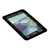 New River Gorge Nationalpark Vintag erschüttert Magnet (Rechte Seite)