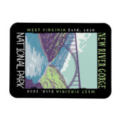 New River Gorge Nationalpark Vintag erschüttert Magnet (Horizontal)