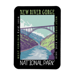 New River Gorge Nationalpark Vintag erschüttert Magnet