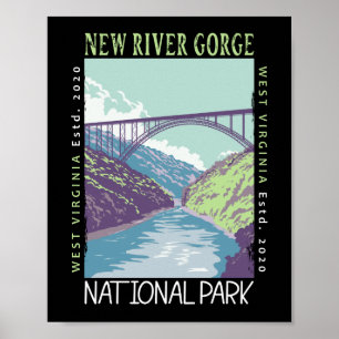 New River Gorge Nationalpark Vintage-Distressed Poster