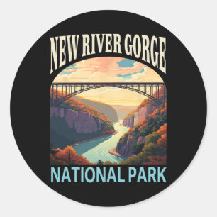 New River Gorge Nationalpark Wander Camping-Trip  Runder Aufkleber
