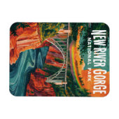 New River Gorge Nationalpark Wasserfarben Design Magnet (Horizontal)