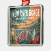 New River Gorge Nationalpark Wasserfarben Design Ornament Aus Metall (Links)