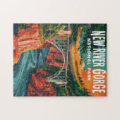 New River Gorge Nationalpark Wasserfarben Design Puzzle (Horizontal)