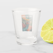 New River Gorge Nationalpark Wasserfarben Design Schnapsglas (Rückseite)