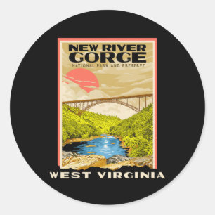 New River Gorge Nationalpark West Virginia Flößen Runder Aufkleber
