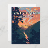 New River Gorge Nationalpark West Virginia Karte (Vorne/Hinten)