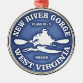 New River Gorge Silbernes Ornament (Vorne)