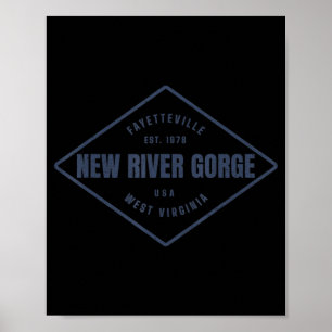 New River Gorge Souvenir Rock Klettergebiet Design Poster