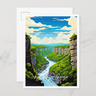 New River Gorge West Virginia Vintage Reise Postkarte
