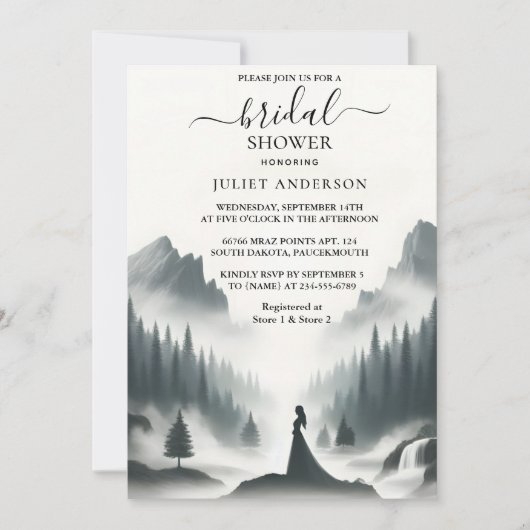 New River Rain Cloud Smoky Mountain Brautparty Einladung (Vorderseite)