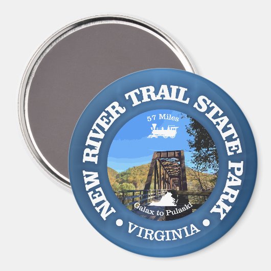 New River Trail SP (cycling c) Magnet (Vorderseite/Rückseite)