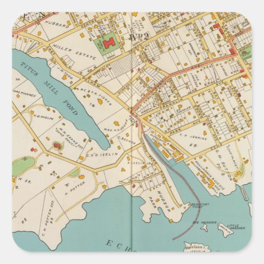 New Rochelle, NY Quadratischer Aufkleber (Vorderseite)