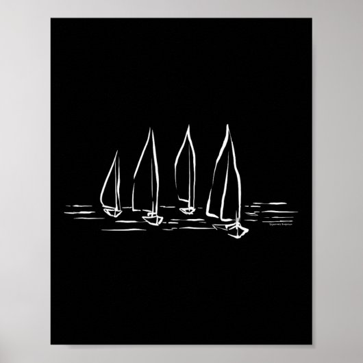 New Sailboats On Open Water Nautical Sailing Boati Poster (Vorne)