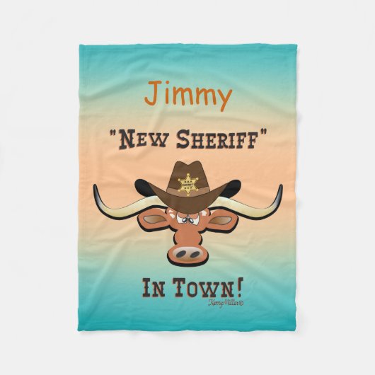 New Sheriff in Town, Longhorn Fleece Blanket (Vorderseite)