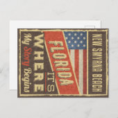 New Smyrna Beach Florida Postkarte (Vorne/Hinten)