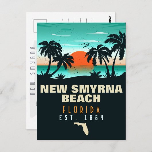 New Smyrna Beach Florida Retro Souvenirs Postkarte (Vorne/Hinten)