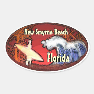 New Smyrna Beach Florida Surfer Wellen Aufkleber