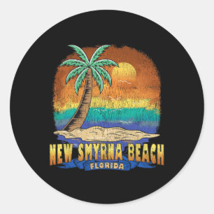 New Smyrna Beach Florida Vintag bekümmert Seele Runder Aufkleber