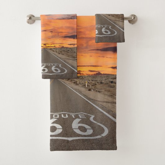 *New* Sonnenuntergang auf Tuch-Set des Weg-66 Badhandtuch Set (Insitu)