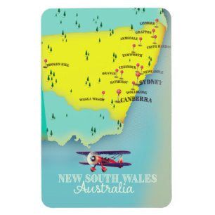 New South Wales Australia Map Magnet