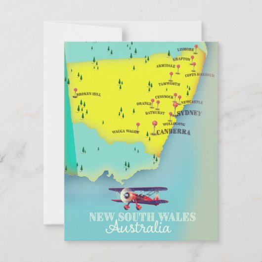 New South Wales Australien Karte (Vorderseite)
