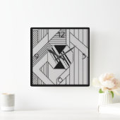 New Style Art Deco Quadratische Wanduhr (Zuhause)