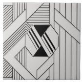 New Style Black and Gran Art Deco Keramik Tile Fliese (Vorderseite)