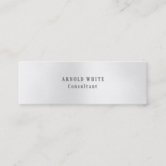 New Style Trendy Grau Minimalistisch Schlicht Mode Mini Visitenkarte (Vorderseite)