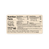 New Tabular Honey Nutrition Facts Antique White Adressaufkleber (Vorne)