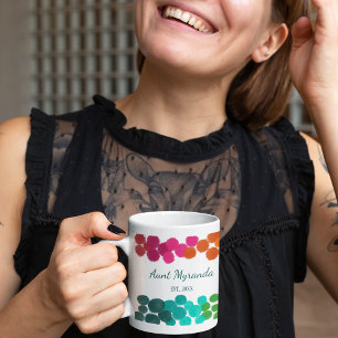 New Tante Abstrakt Rainbow Polka Dots Personalisie Kaffeetasse