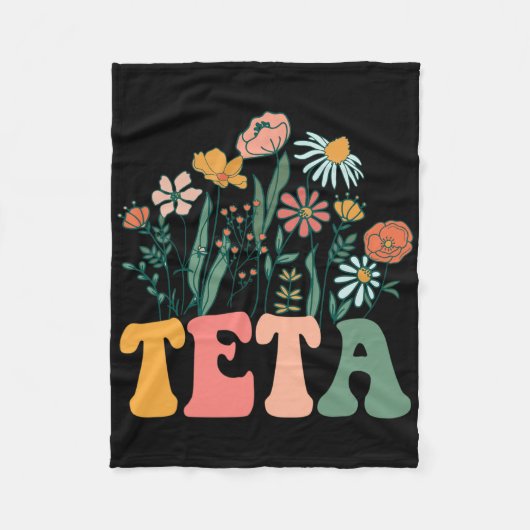 New Teta Wildflower First Birthday & Baby Show Fleecedecke (Vorderseite)