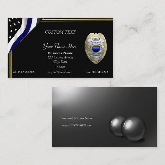 NEW Thin Blue Line - Abzeichen anpassen Visitenkarte (Vorne/Hinten)