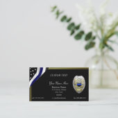 New Thin Blue Line Custom Abzeichen Business Card Visitenkarte (Stehend Vorderseite)