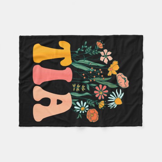 New Tia Wildflower First Birthday & Baby Showe Fleecedecke (Vorderseite (Horizontal))