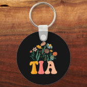 New Tia Wildflower First Birthday & Baby Showe Schlüsselanhänger (Vorderseite)