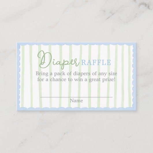 New to the Club Baby Shower Diaper Raffle Card Begleitkarte (Vorderseite)