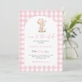 New to the Club Baby Shower Girl Invitation Einladung (Stehend Vorderseite)