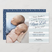 New Twins Christmas Birth Ankündigung (Vorne/Hinten)