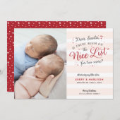 New Twins Christmas Birth Ankündigung (Vorne/Hinten)