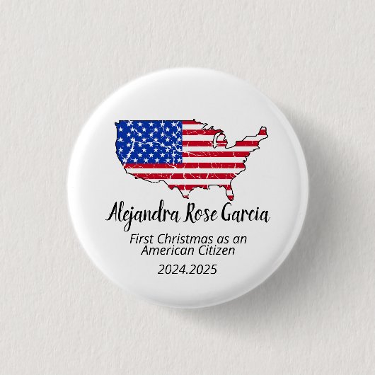 New U.S. Citizen – American Map Citizenship Day Button (Vorderseite)