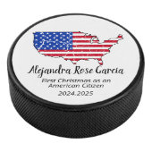 New U.S. Citizen – American Map Citizenship Day Eishockey Puck (3/4)
