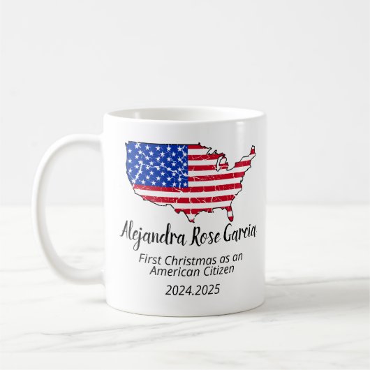 New U.S. Citizen – American Map Citizenship Day Kaffeetasse (Links)