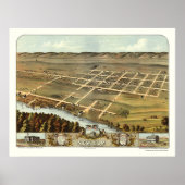 New Ulm, MN Panorama Karte - 1870 Poster (Vorne)