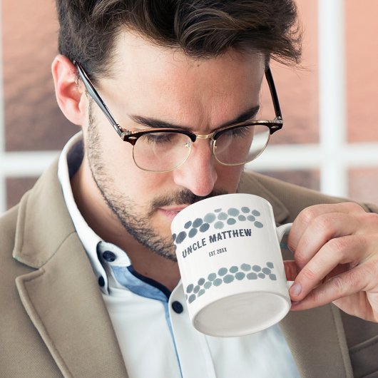 New Uncle Abstrakt Blue Polka Dots Personalisiert Kaffeetasse
