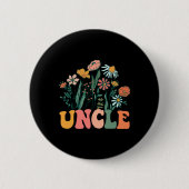 New Uncle Wildflower First Birthday & Baby Sho Button (Vorderseite)