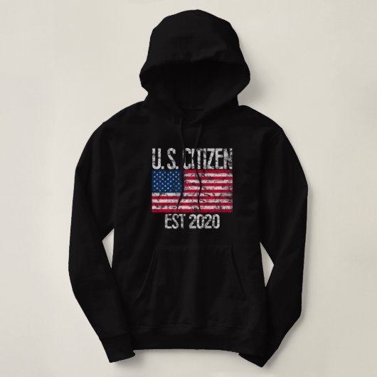 New US Citizen Est 2020 Amerikanischer Immigrant C Hoodie (Design vorne)