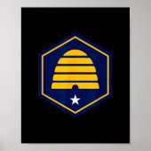 New Utah Flag - State Flag Of Ut Beehive Logo Retr Poster (Vorne)